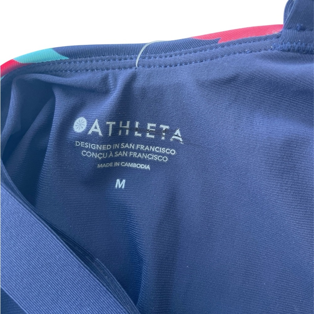 Athleta Hermosa Multicolor One Piece Swimsuit Colorful Bold Shelf Bra Med New - Picture 4 of 4